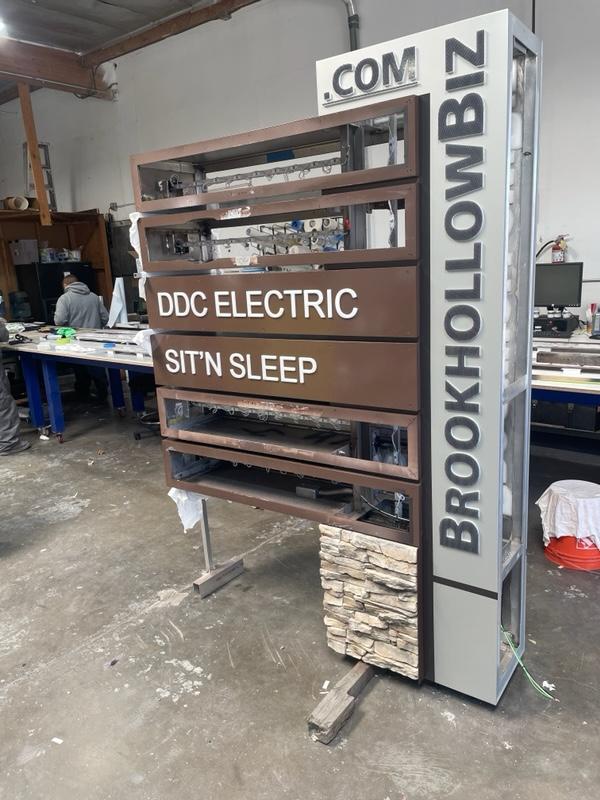 Aluminum was used to renovate this backlit sign for Brookhollow Business Park in California. 
