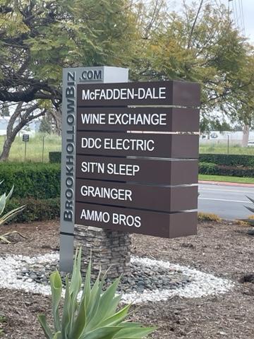Signs like this help visitors find their way through Brookhollow Business Park. 